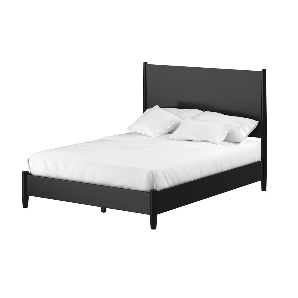 Black Solid Wood California King Bed Frame