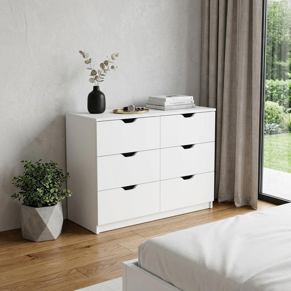 42" White Four Drawer Dresser