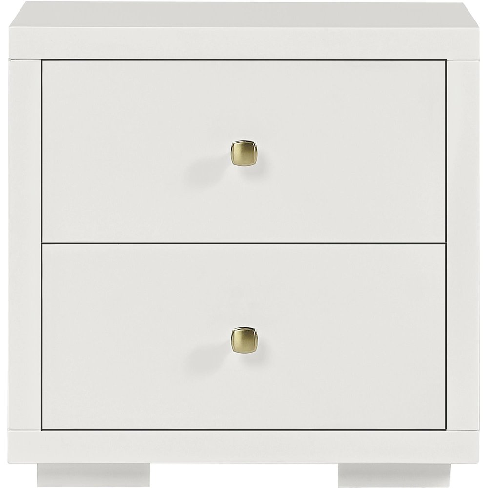 19" Light Brown Solid and Manufactured Wood Two Drawer Nightstand