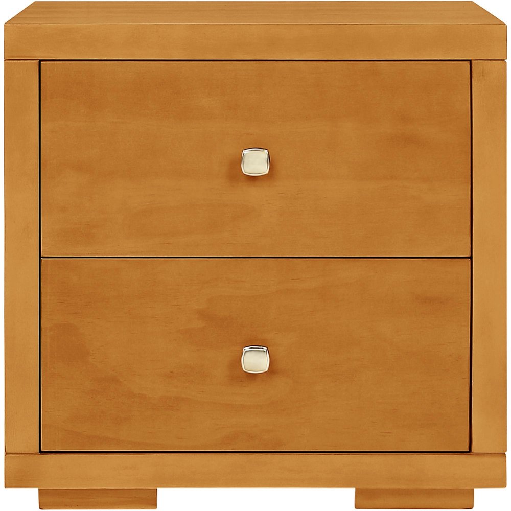 19" Light Brown Solid and Manufactured Wood Two Drawer Nightstand