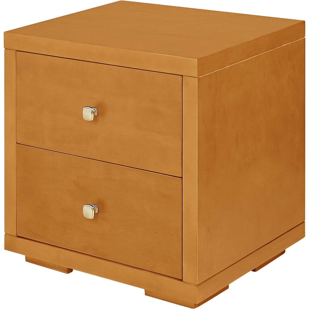 19" Light Brown Solid and Manufactured Wood Two Drawer Nightstand