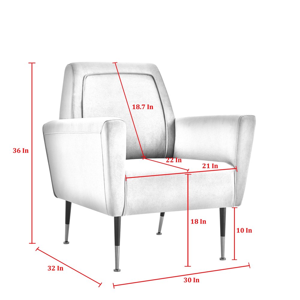 32" Gray And Black And Gold Velvet Arm Chair