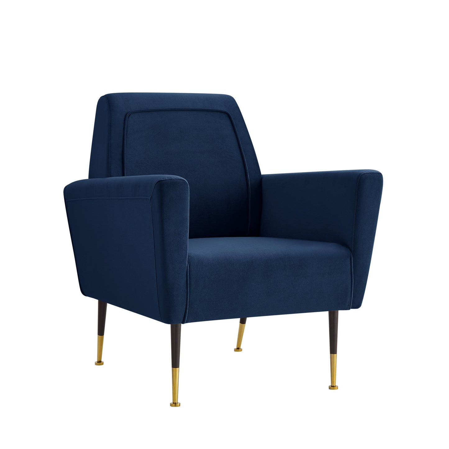32" Gray And Black And Gold Velvet Arm Chair