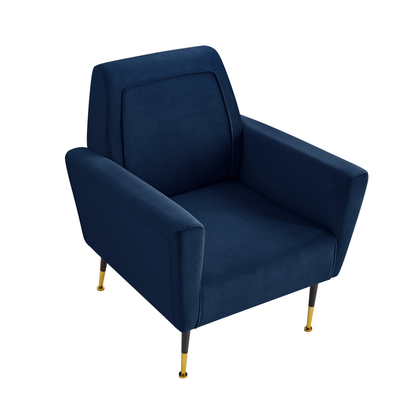 32" Gray And Black And Gold Velvet Arm Chair