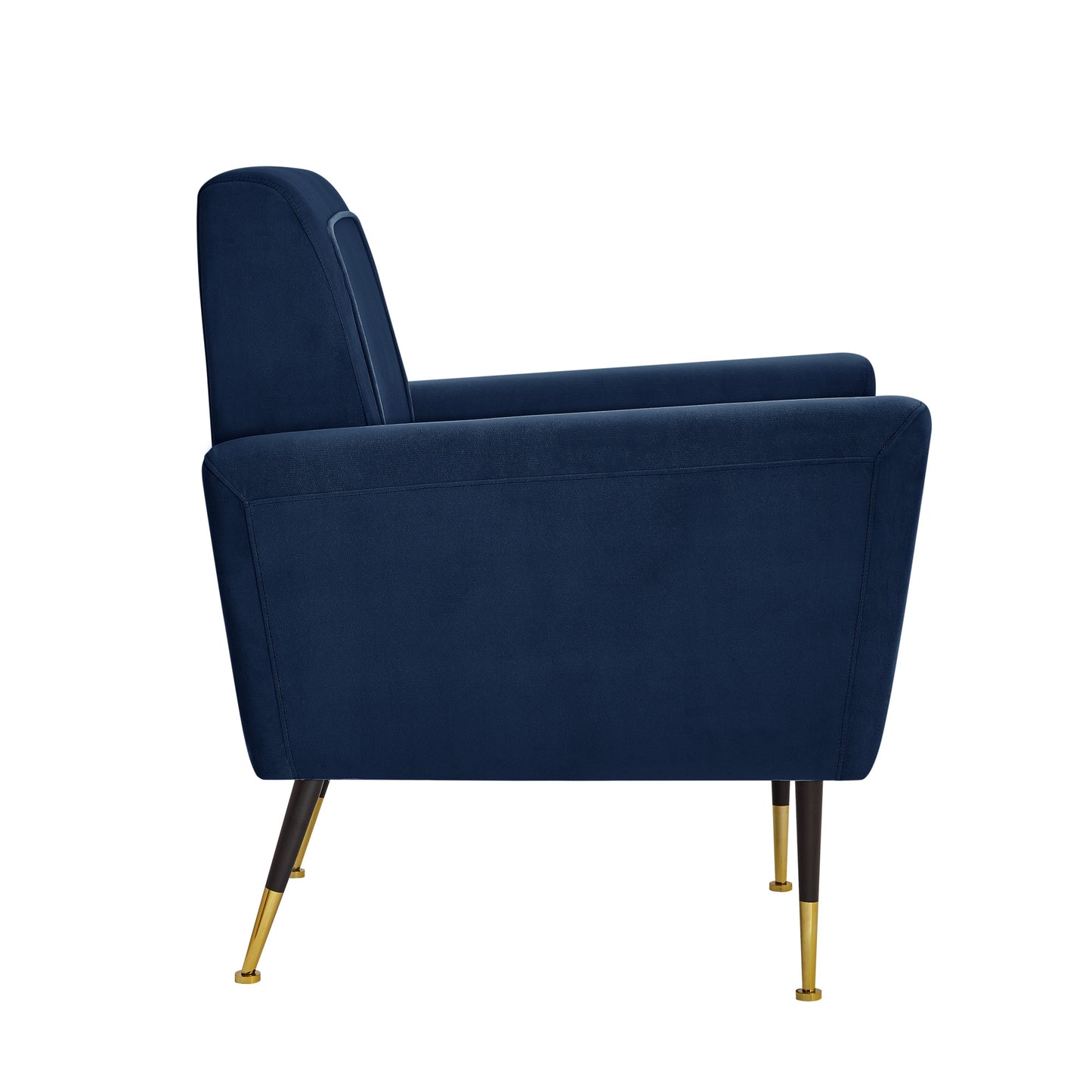 32" Gray And Black And Gold Velvet Arm Chair