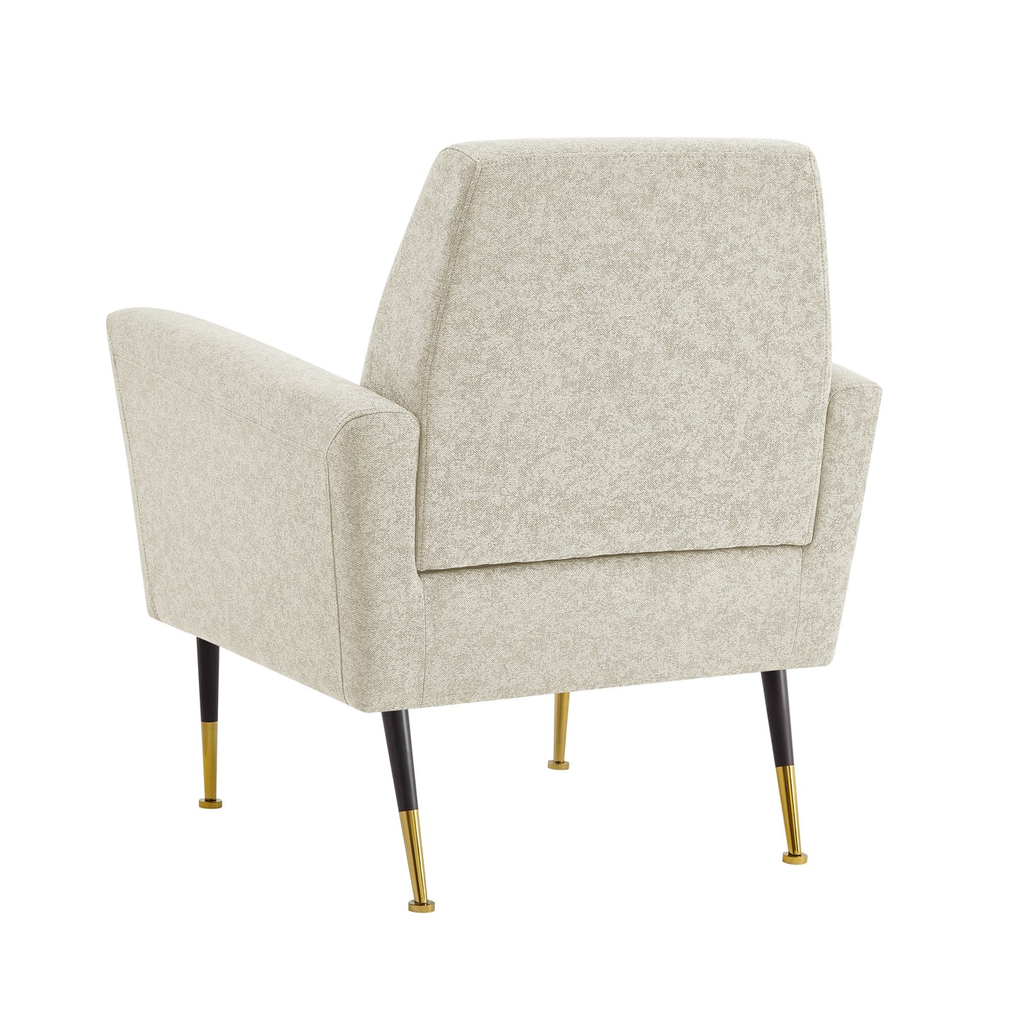 32" Gray And Black And Gold Velvet Arm Chair