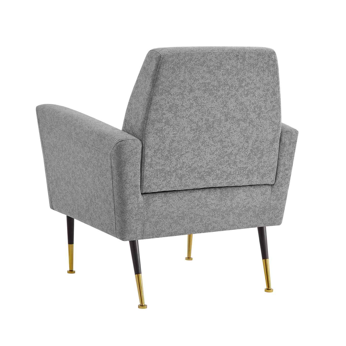 32" Gray And Black And Gold Velvet Arm Chair