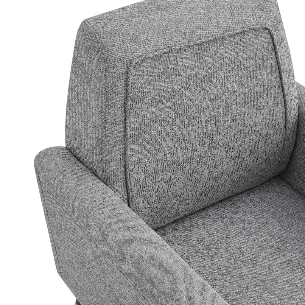 32" Gray And Black And Gold Velvet Arm Chair