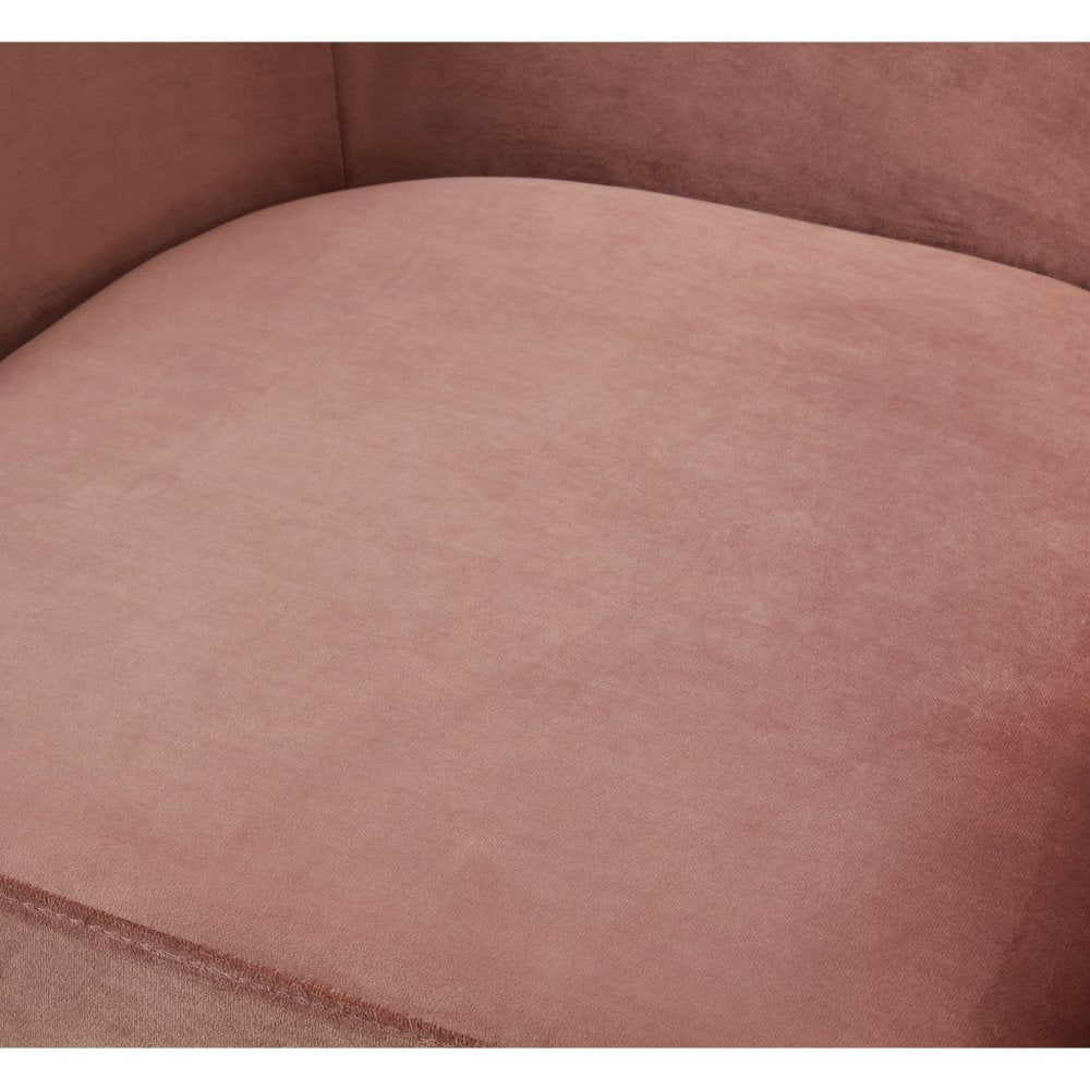 29" Blush And Gold Velvet Barrel Chair