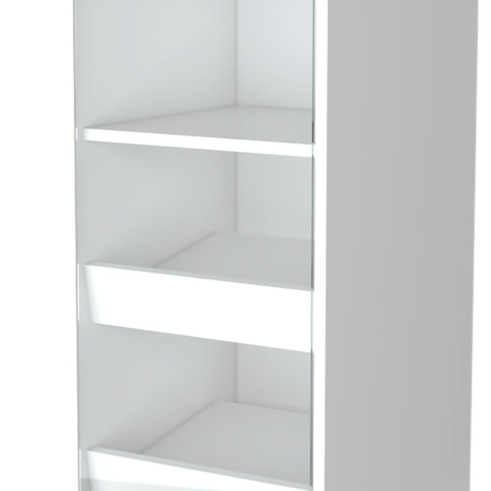 White Rolling Bar Cart With Wine Storage