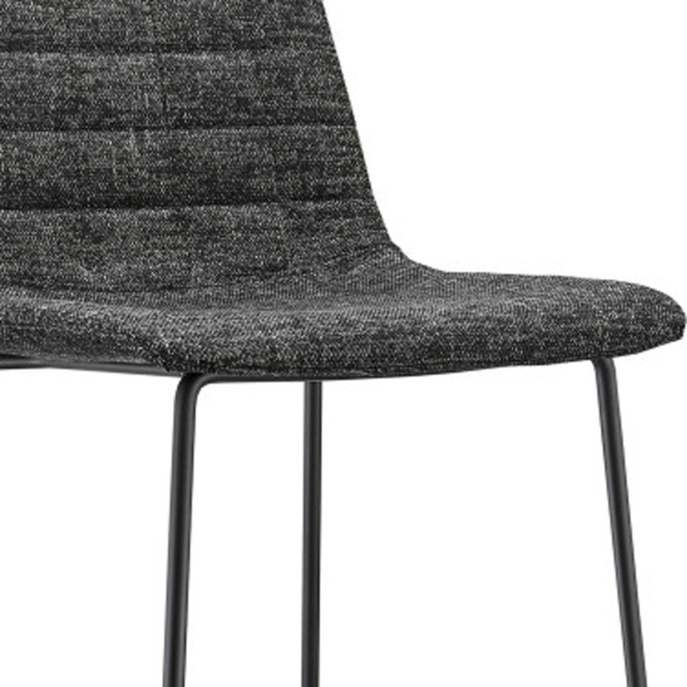 Set of Two 26" Black Fabric and Steel Low Back Counter Height Bar Chairs