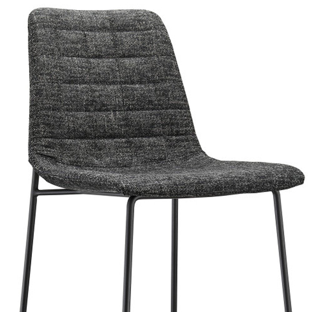 Set of Two 26" Black Fabric and Steel Low Back Counter Height Bar Chairs