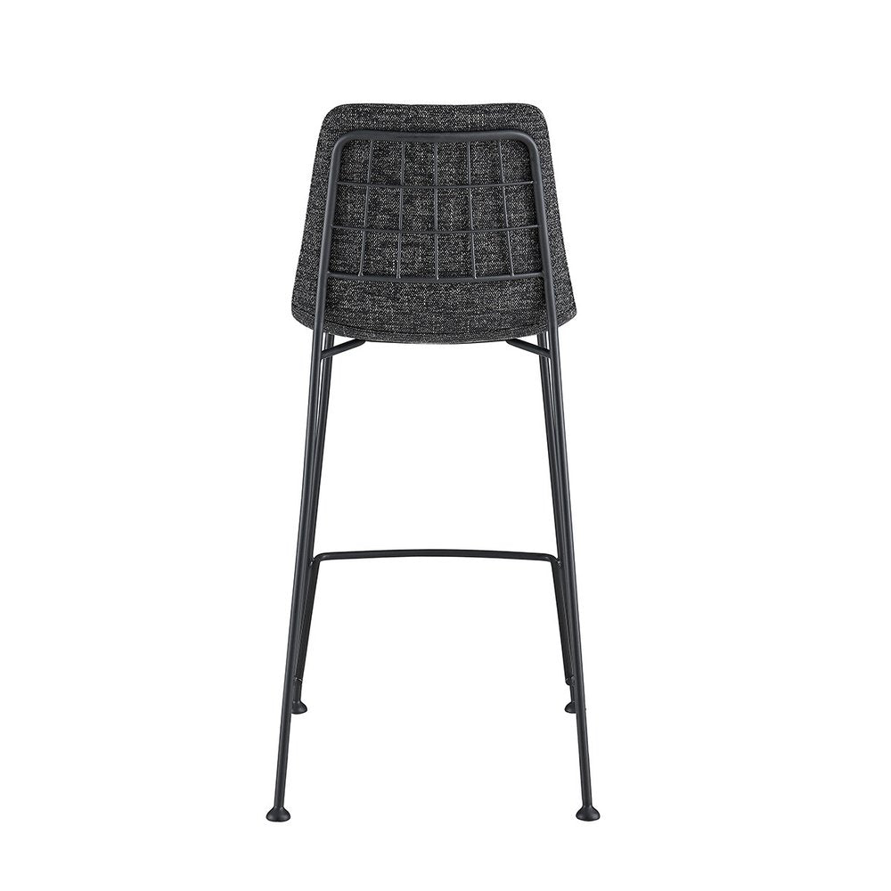 Set of Two 26" Black Fabric and Steel Low Back Counter Height Bar Chairs