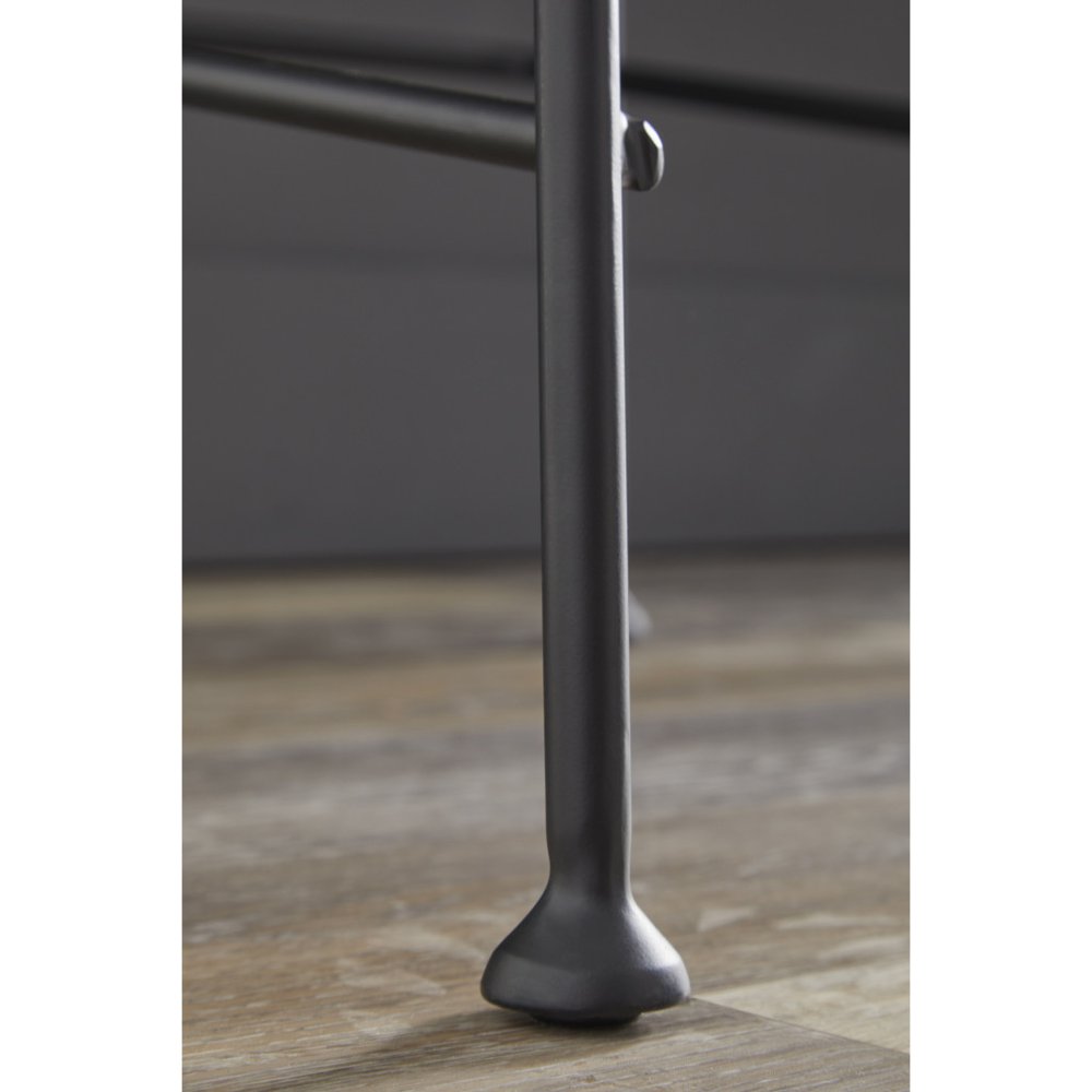 Set of Two 26" Black Fabric and Steel Low Back Counter Height Bar Chairs