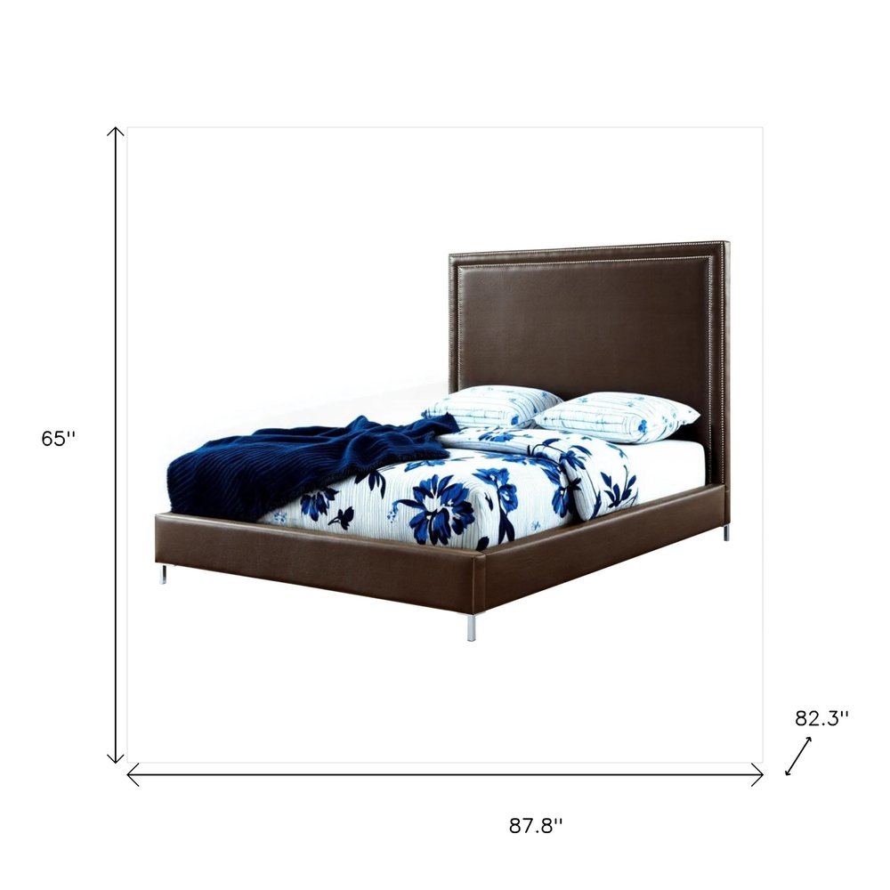 Gray Solid Wood King Upholstered Velvet Bed with Nailhead Trim