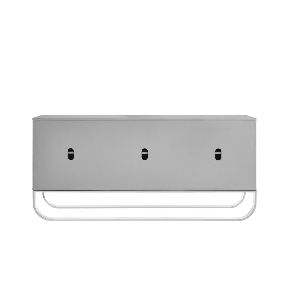 71" Gray Sideboard with Three Doors