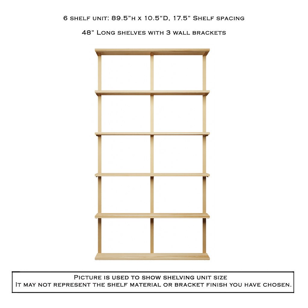 Wall Mount 6 Shelf Unit: 89.5" H