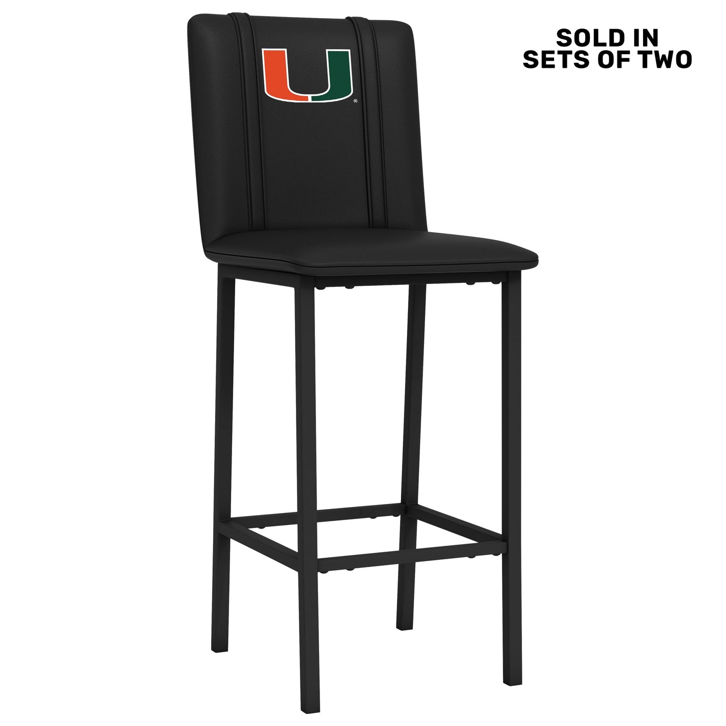 Bar Stool 500 with Miami Hurricanes Logo Set of 2