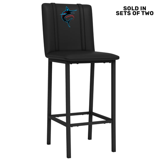 Bar Stool 500 with Miami Marlins Alternate Logo Panel Set of 2