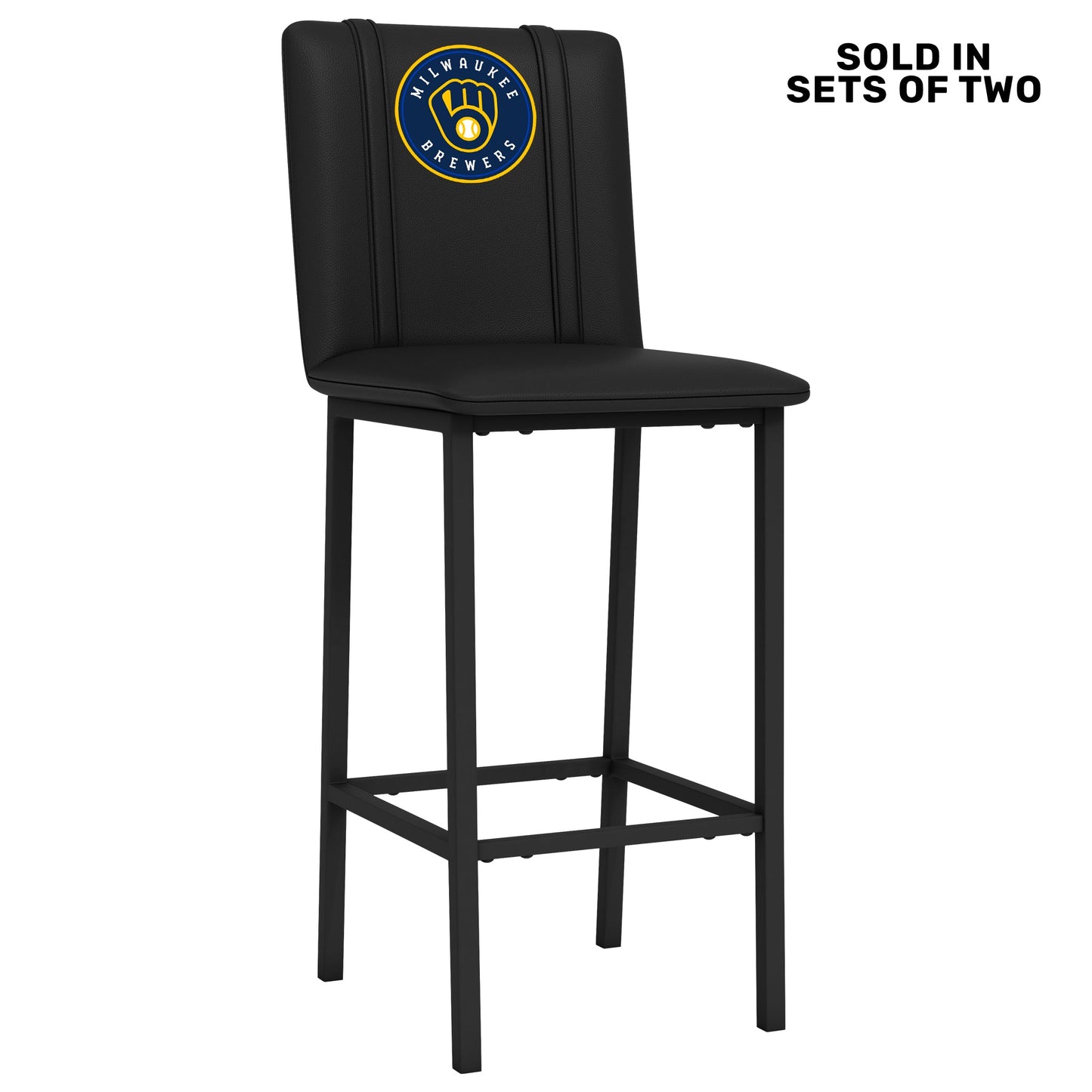 Bar Stool 500 with Milwaukee Brewers Primary Logo Set of 2