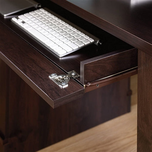 Dark Espresso Executive Computer Desk w/ Filing Cabinets Storage