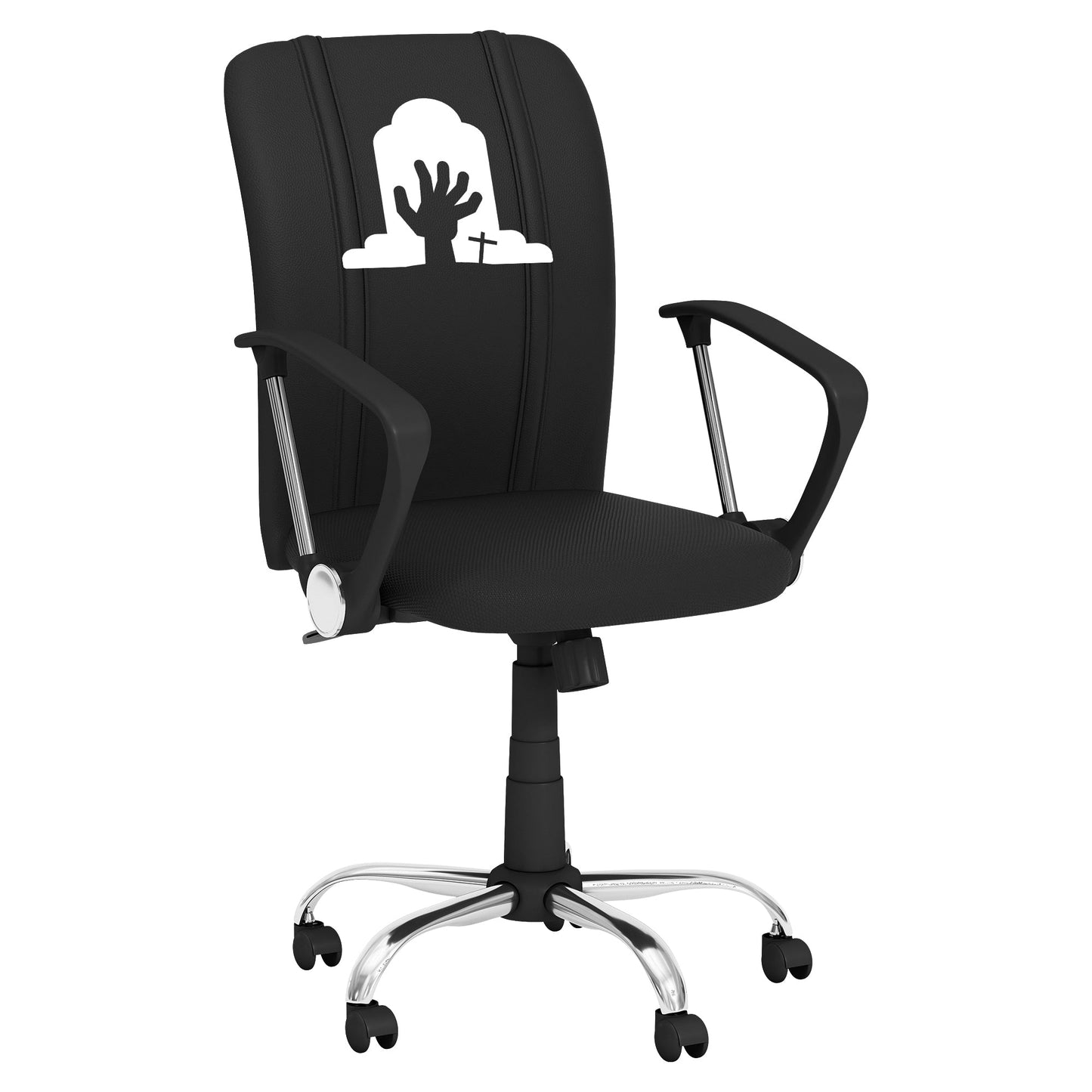 Curve Task Chair with Ghoulish Rising Hand Halloween Logo