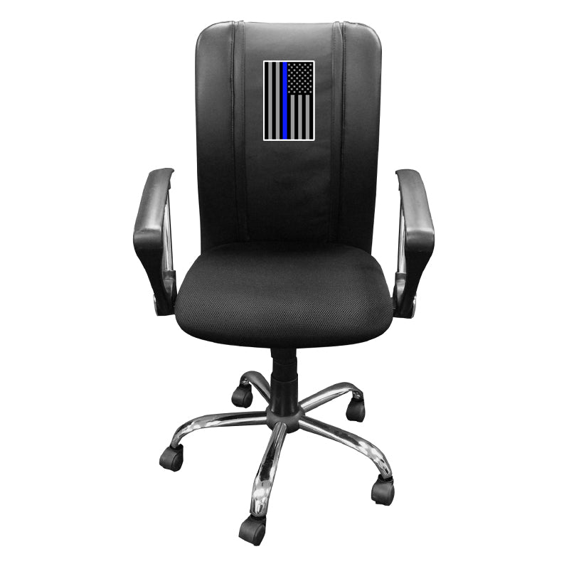 Curve Task Chair with Blue Line Flag Vertical Logo