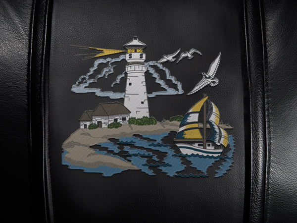 Curve Task Chair with Lighthouse Scene Logo Panel