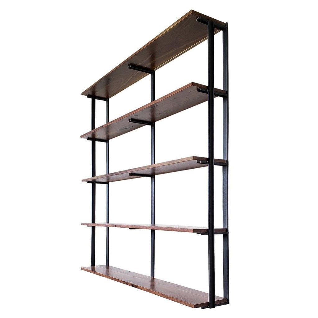 Wall Mount 5 Shelf Unit with Bookends: 72"H