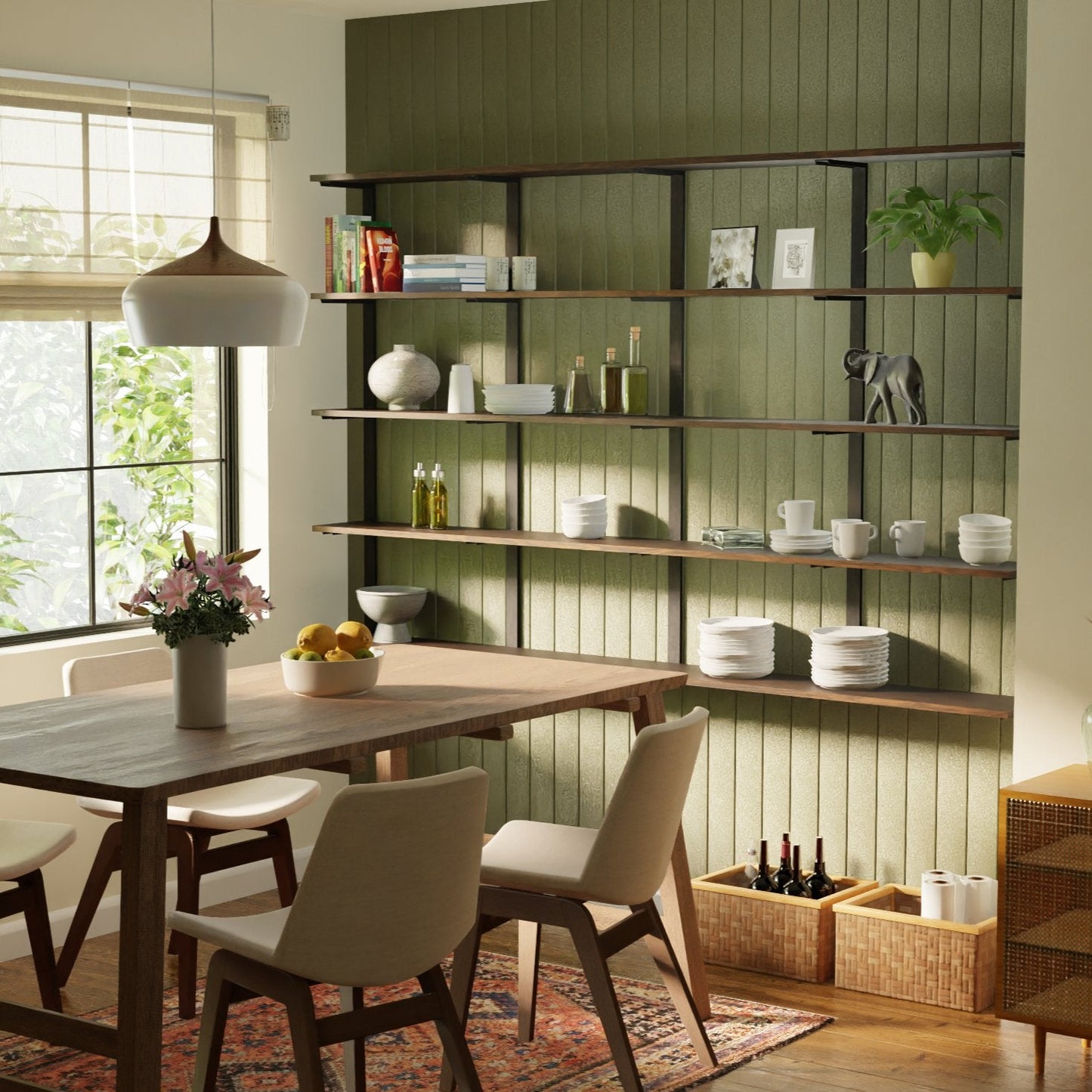 Wall Mount 5 Shelf Unit: 58" H
