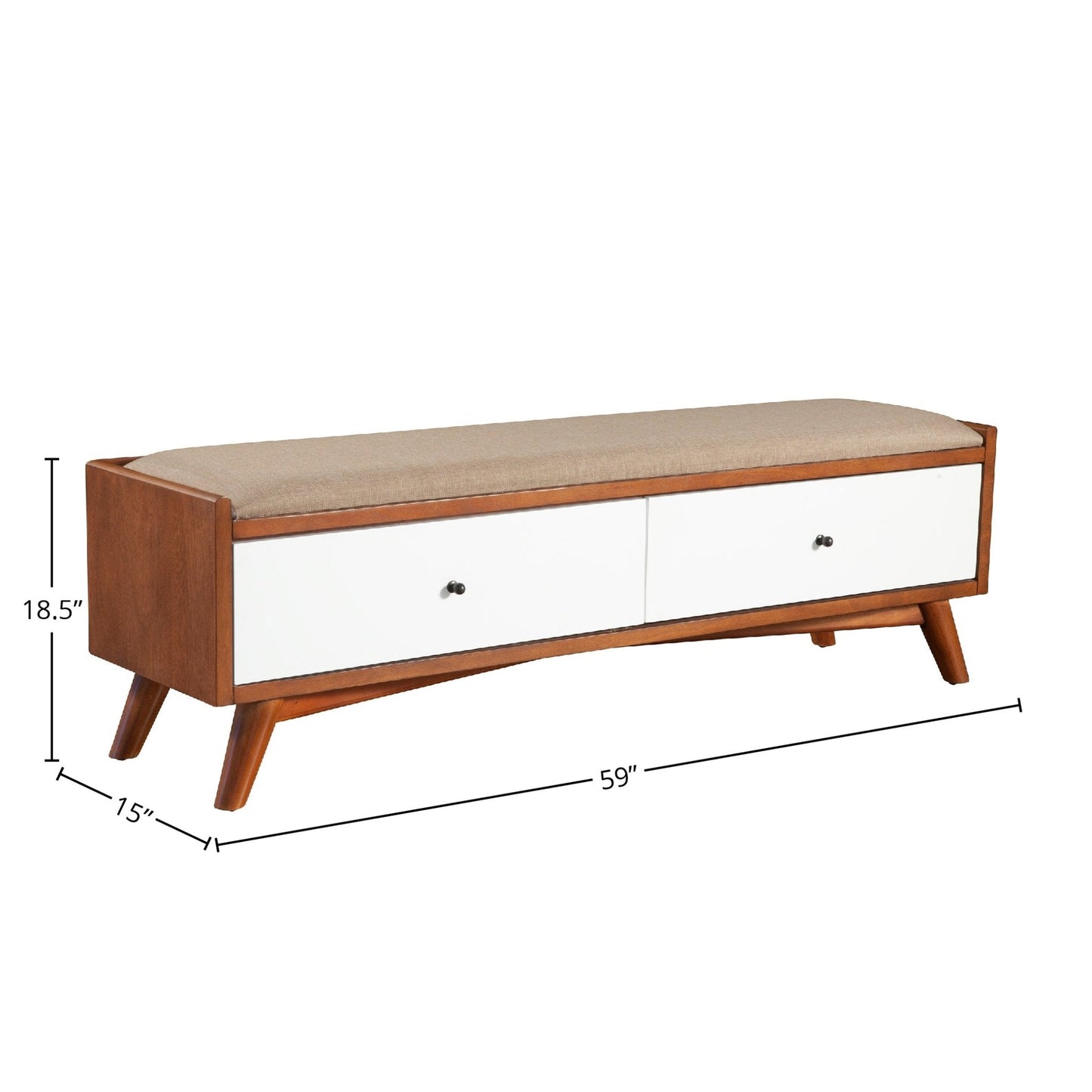 Flynn Bench, Cherry Acorn/White