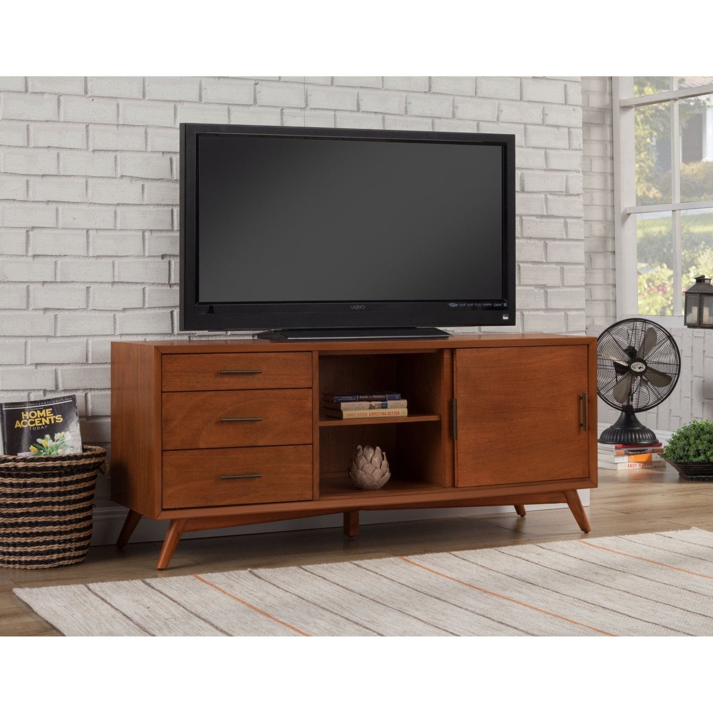 Flynn Large TV Console, Cherry Acorn