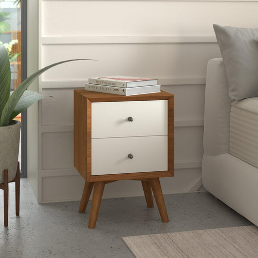 Flynn Nightstand, Cherry Acorn/White