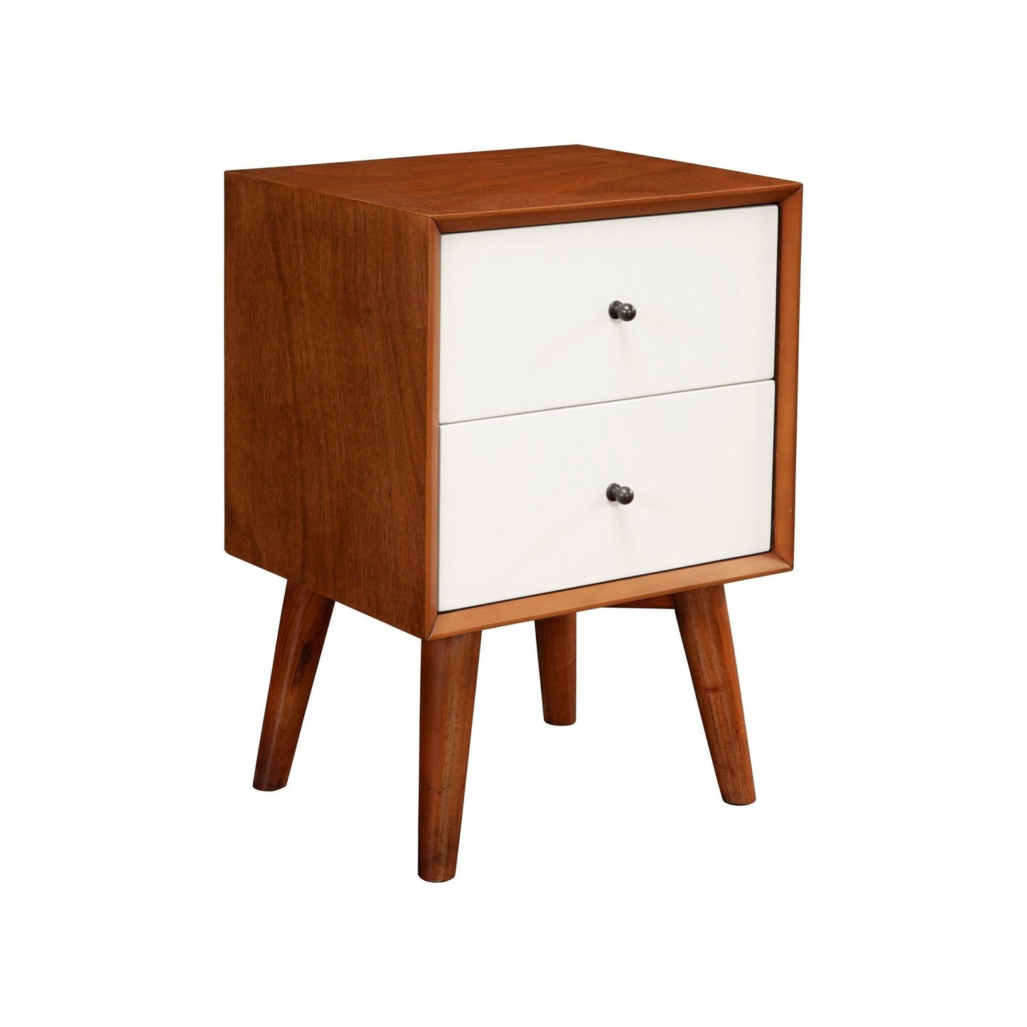 Flynn Nightstand, Cherry Acorn/White