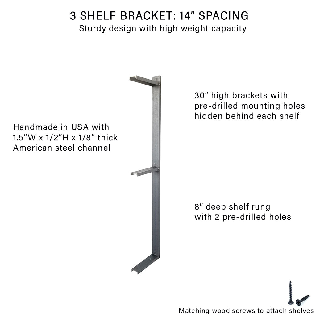 Wall Mount 3 Shelf Unit: 30" H