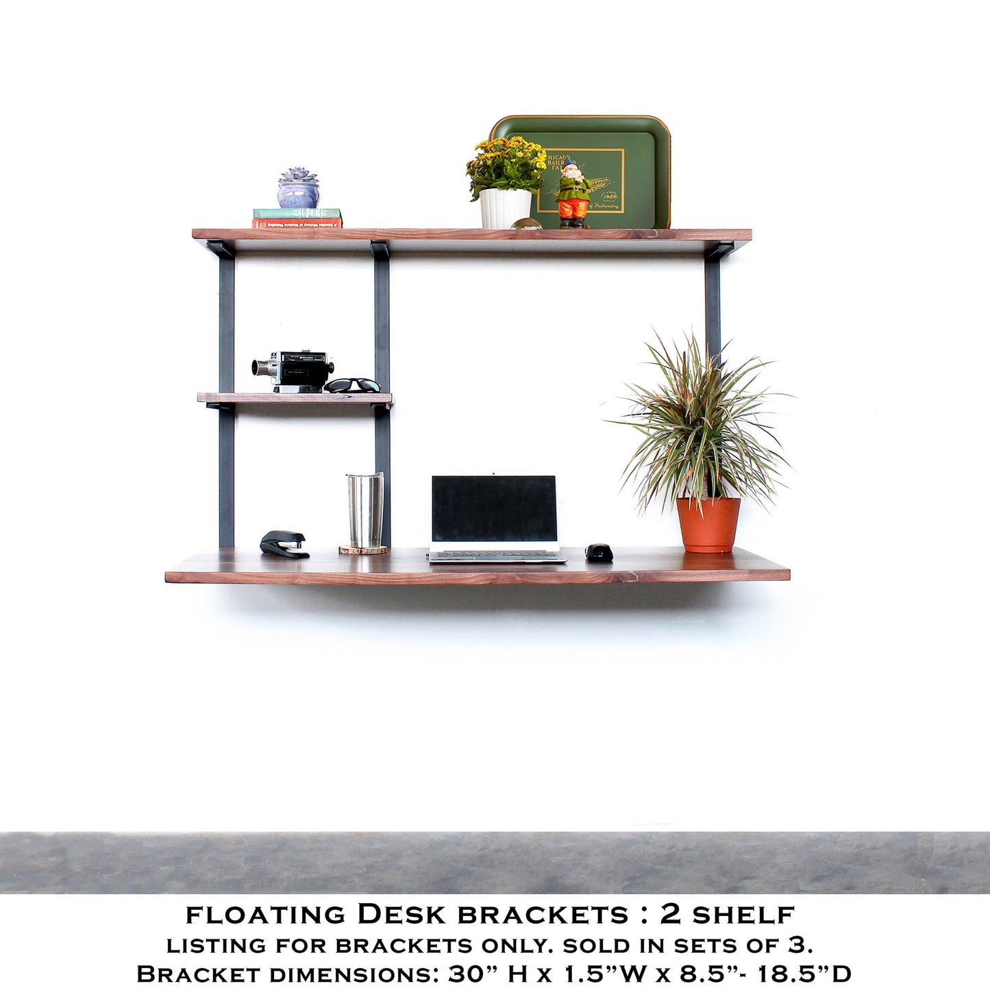 Heavy Duty Floating Desk Brackets