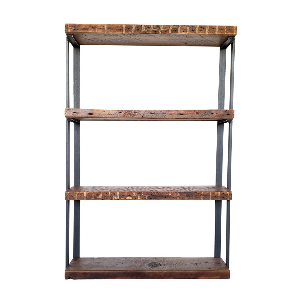Wall Mount 4 Shelf Unit with Bookends: 54.5"H