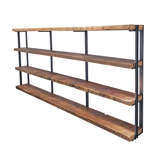 Wall Mount 4 Shelf Unit with Bookends: 44" H