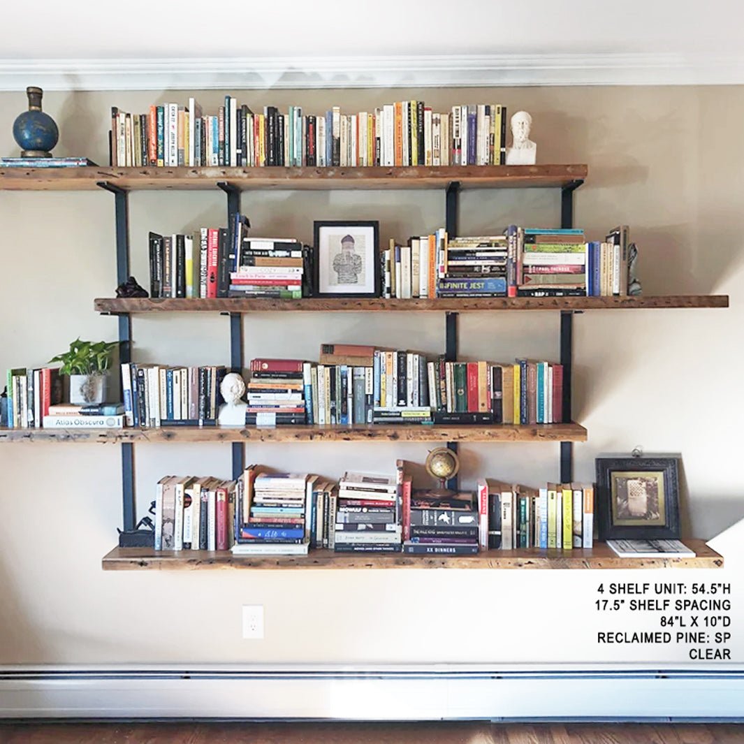 Wall Mount 4 Shelf Unit: 54.5" H