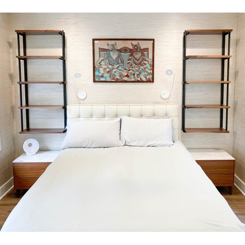 Wall Mount 5 Shelf Unit with Bookends: 58" H