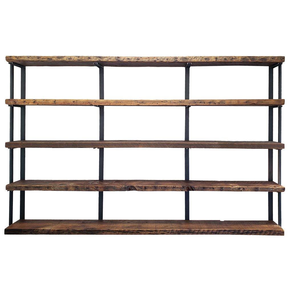 Wall Mount 5 Shelf Unit with Bookends: 58" H