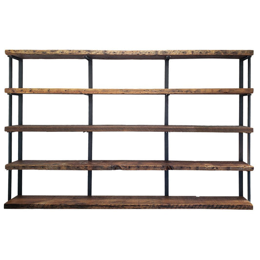 Wall Mount 5 Shelf Unit with Bookends: 58" H