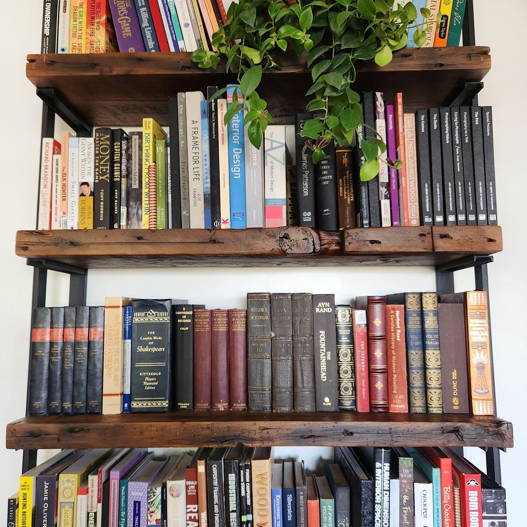 Wall Mount 6 Shelf Unit with Bookends: 89.5" H