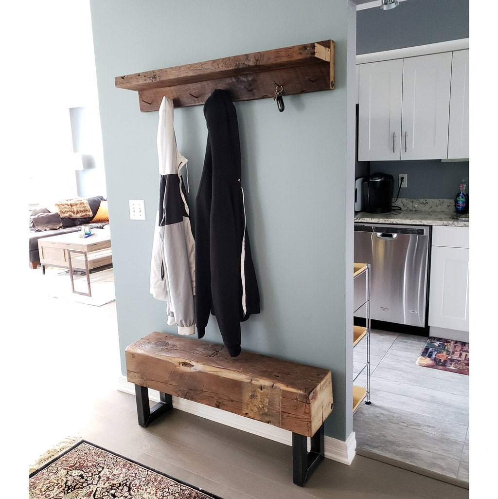Wall Mounted Reclaimed Wood Coat Rack