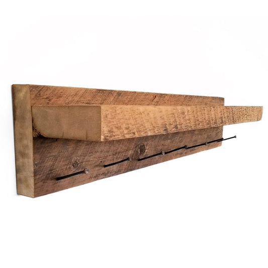 Wall Mounted Reclaimed Wood Coat Rack