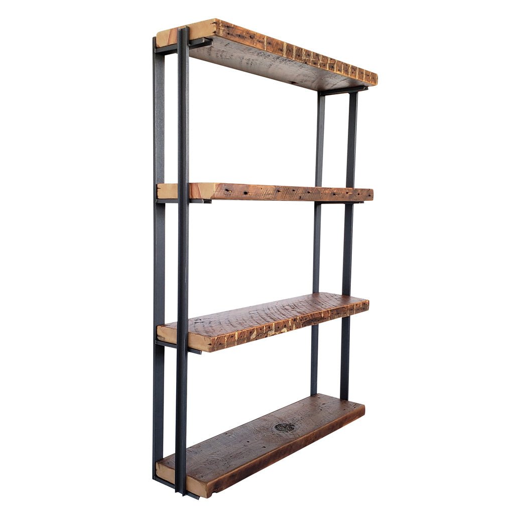 Wall Mount 4 Shelf Unit with Bookends: 54.5"H