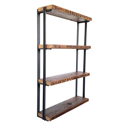 Wall Mount 4 Shelf Unit with Bookends: 54.5"H
