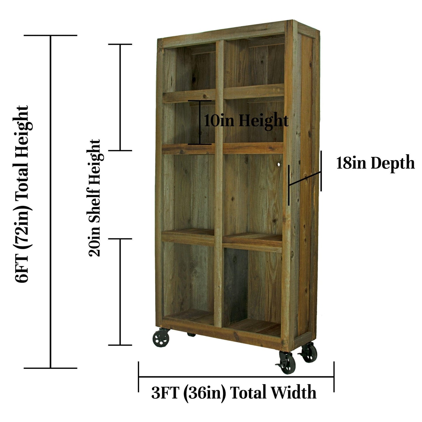 Rolling Redwood Storage Cabinet