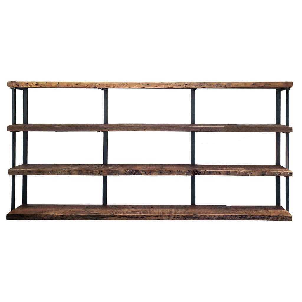 Wall Mount 4 Shelf Unit with Bookends: 44" H