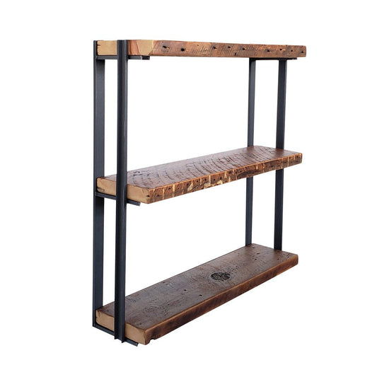 Wall Mount 3 Shelf Unit with Bookends: 37"H